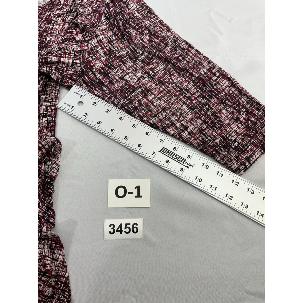 Womans Rose & olive 3X Red Blue Geometric 3/4 Sleeve Pullover Flowy Blouse - Picture 8 of 9